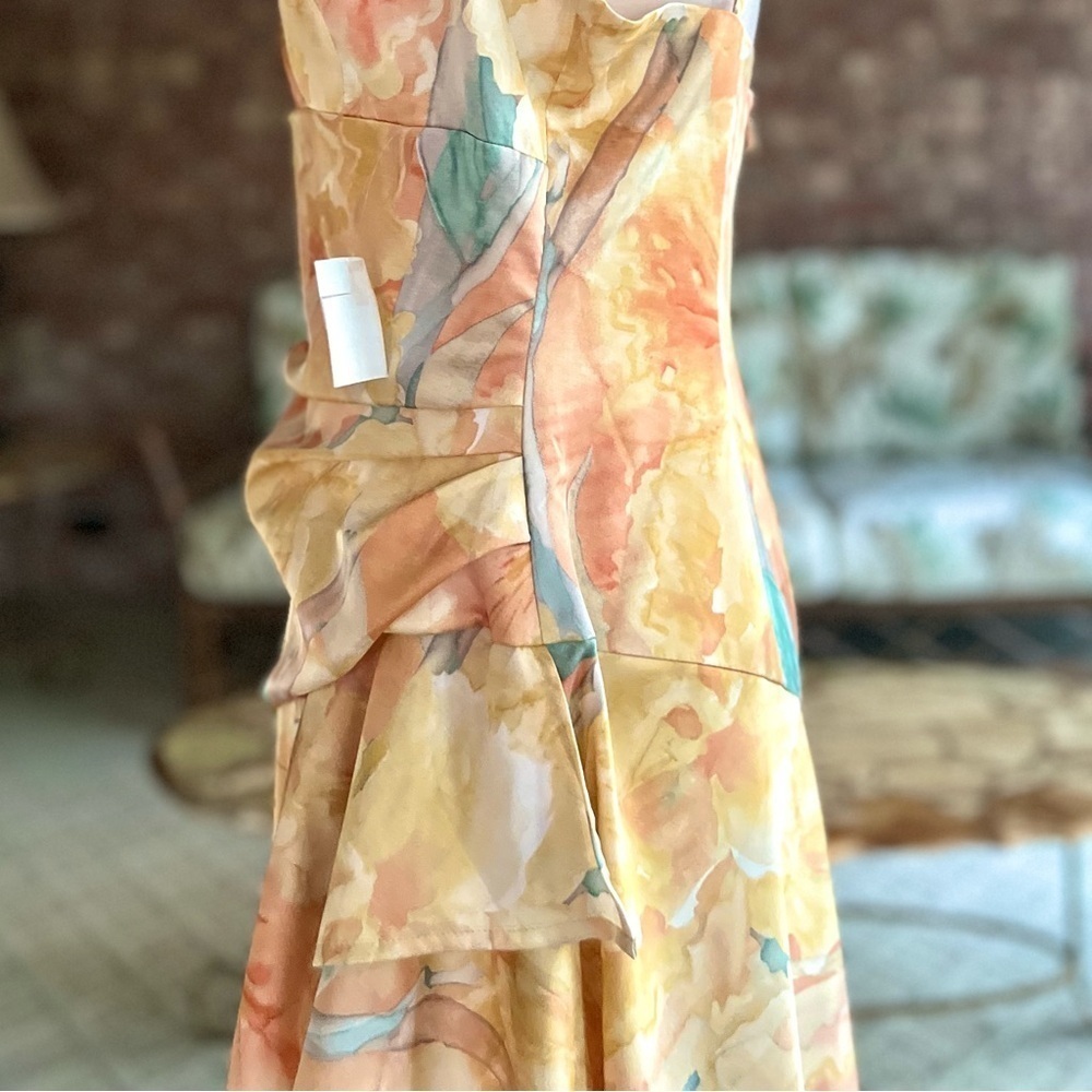 Bardot Kalani Yellow Floral Hi Low Midi Dress 8 NWT Cocktail Party - Picture 10 of 16